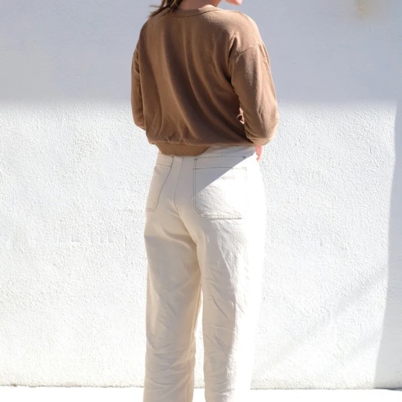 Jungmaven Crux Cropped Terry Sweatshirt / Sweater in Coyote, Size XS - Picture 3 of 14